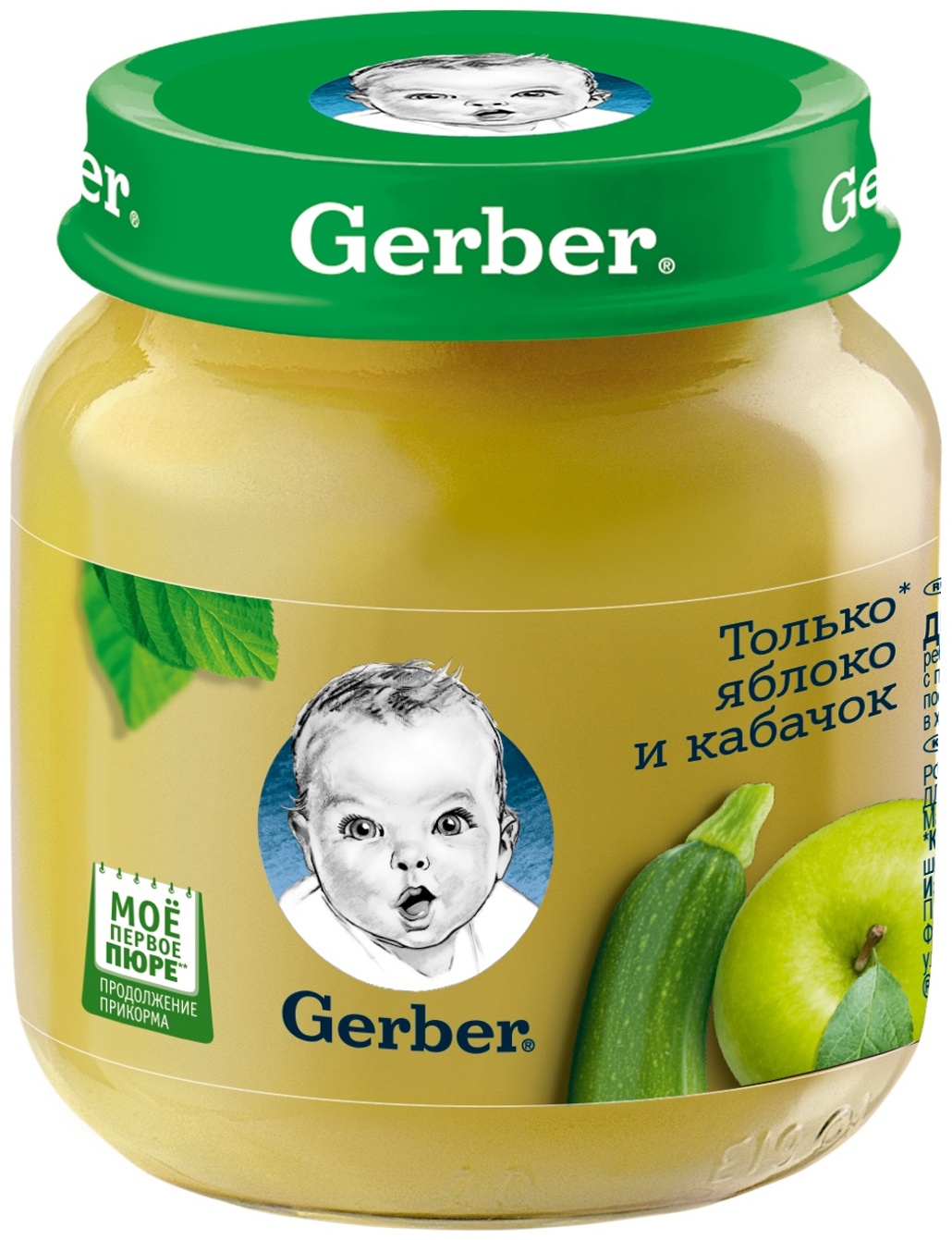 Купить Детское пюре Gerber овощное Только яблоко и кабачок первая ...