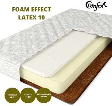 Матрас Comfort Foam effect Latex 10, 180x210x10 см, чехол жаккард, вискоза