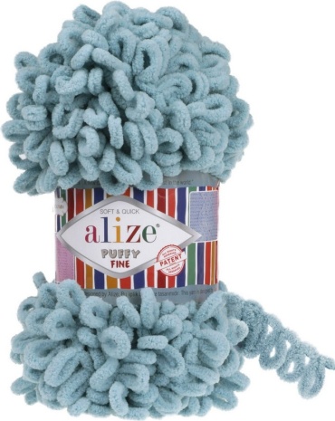 Моток Alize Puffy Fine Alize 414 - Бледно-бирюзовый 14 м 100 г