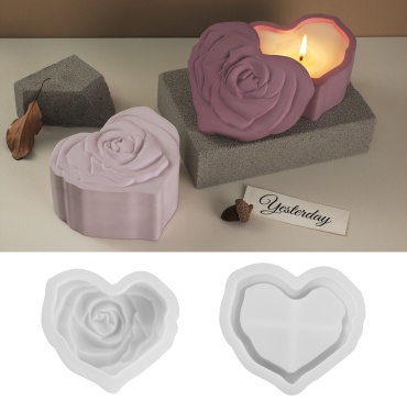 DIY Молд Подсвечник Шкатулка Сердце силикон