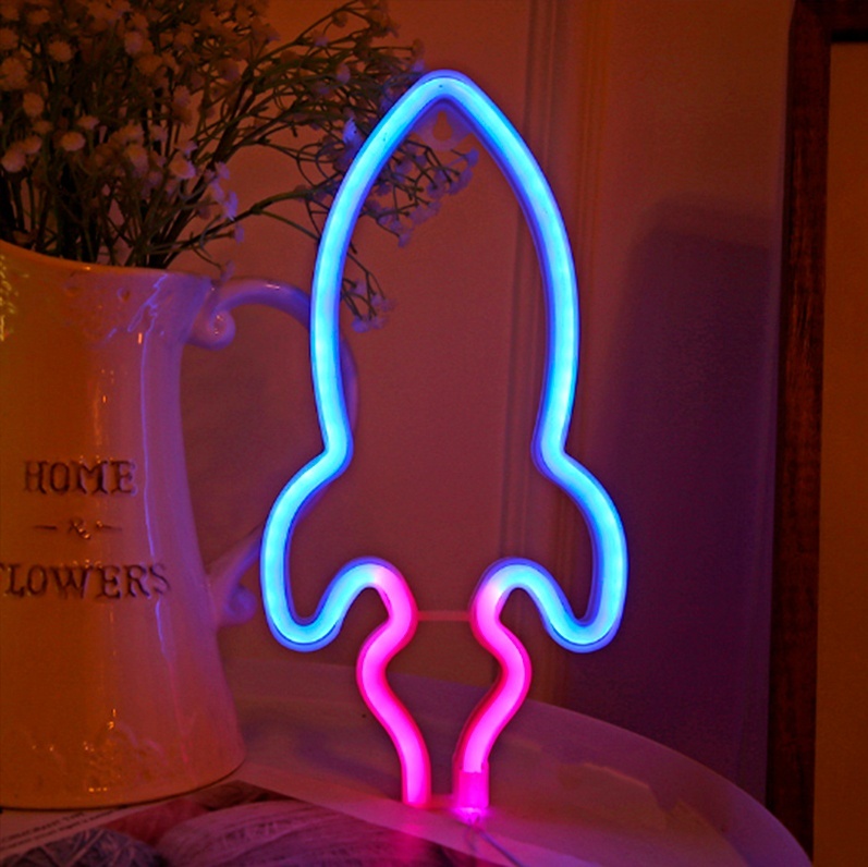 Ночник детский настольный neon/829041, розовый, голубой