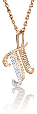Подвеска PLATINA 03-2448-П-401-1110-03 вес 0.54 г золото, фианит