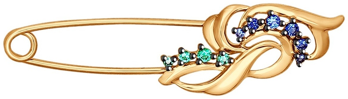 Брошь LUXOR JEWELRY LUXOR 040205_0.98 вес 0.98 г золото, фианит