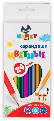 Цветной карандаш KANZY форма шестигранная 24 шт