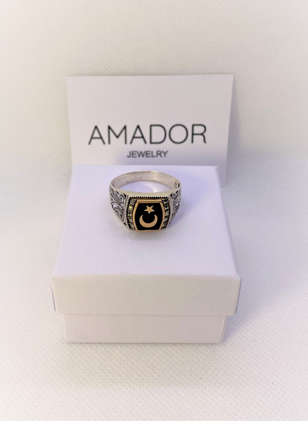 Amador 2000000986544 размер 21.5 вес 6.9 г серебро, оникс