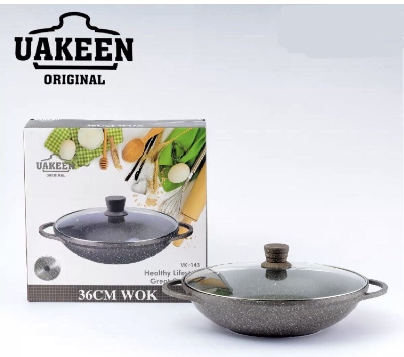 Кастрюля 9.8 л, Uakeen VK-143 гранит