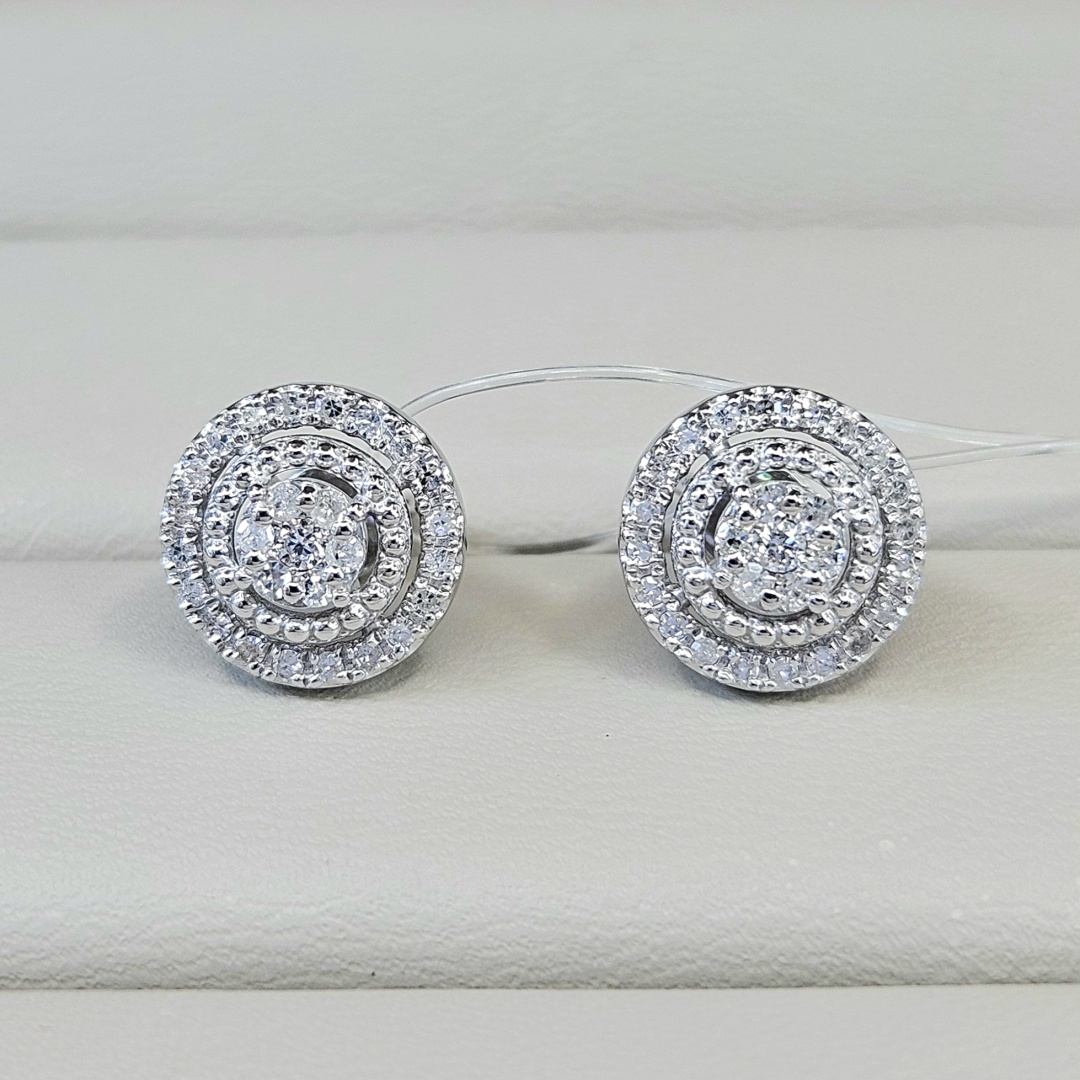 Пусеты Gaukhar Jewelry GJB0142-E вес 2.75 г золото, бриллиант