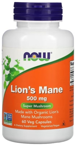 NOW Lion's Mane 500 мг капсулы 60 шт
