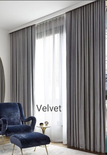 Комплект VELVET 200x275 см 2 шт, блэкаут, серый
