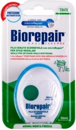Biorepair Waxed floss зубная нить жесткая 1 шт