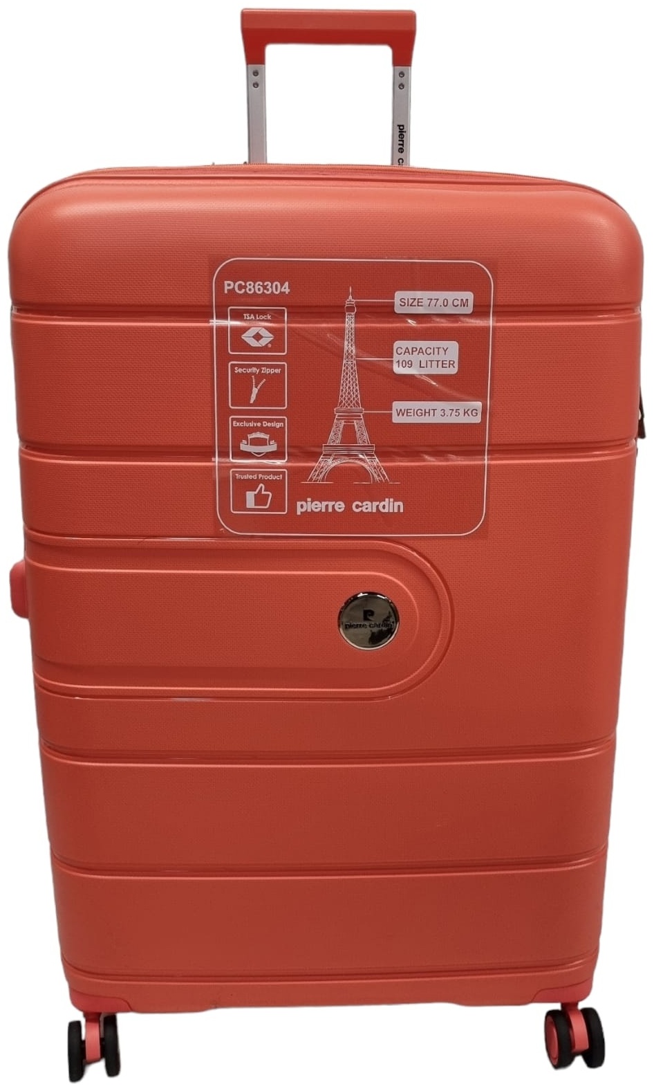 Чемодан Pierre Cardin PC86304L полипропилен 109 л оранжевый