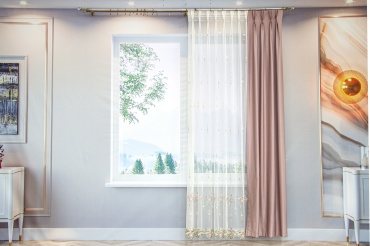 Портьеры AZUR 100x270 см 2 шт, полиэстер, белый, розовый