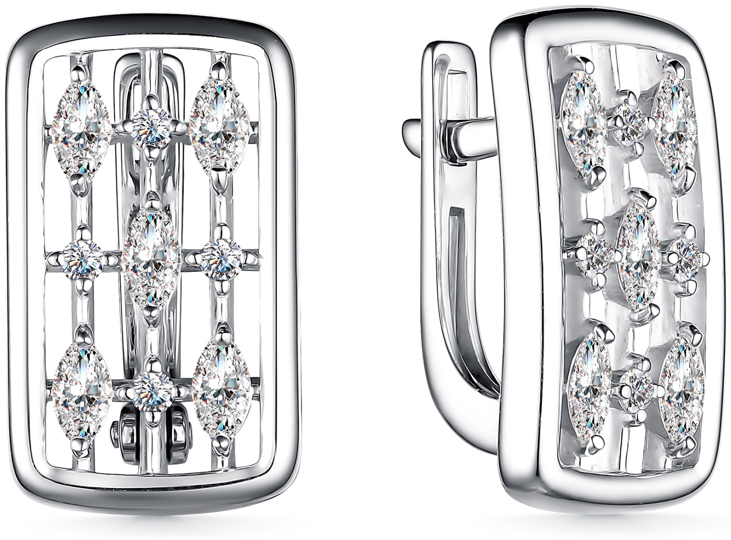 Серьги АЛЬКОР 02-3943/00КЦ-00 вес 4.38 г серебро, фианит