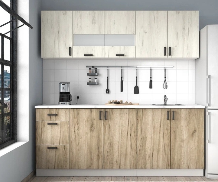 Купить Кухонный гарнитур Ваша Мебель Легенда-10, 200x60x214 см, серый ...