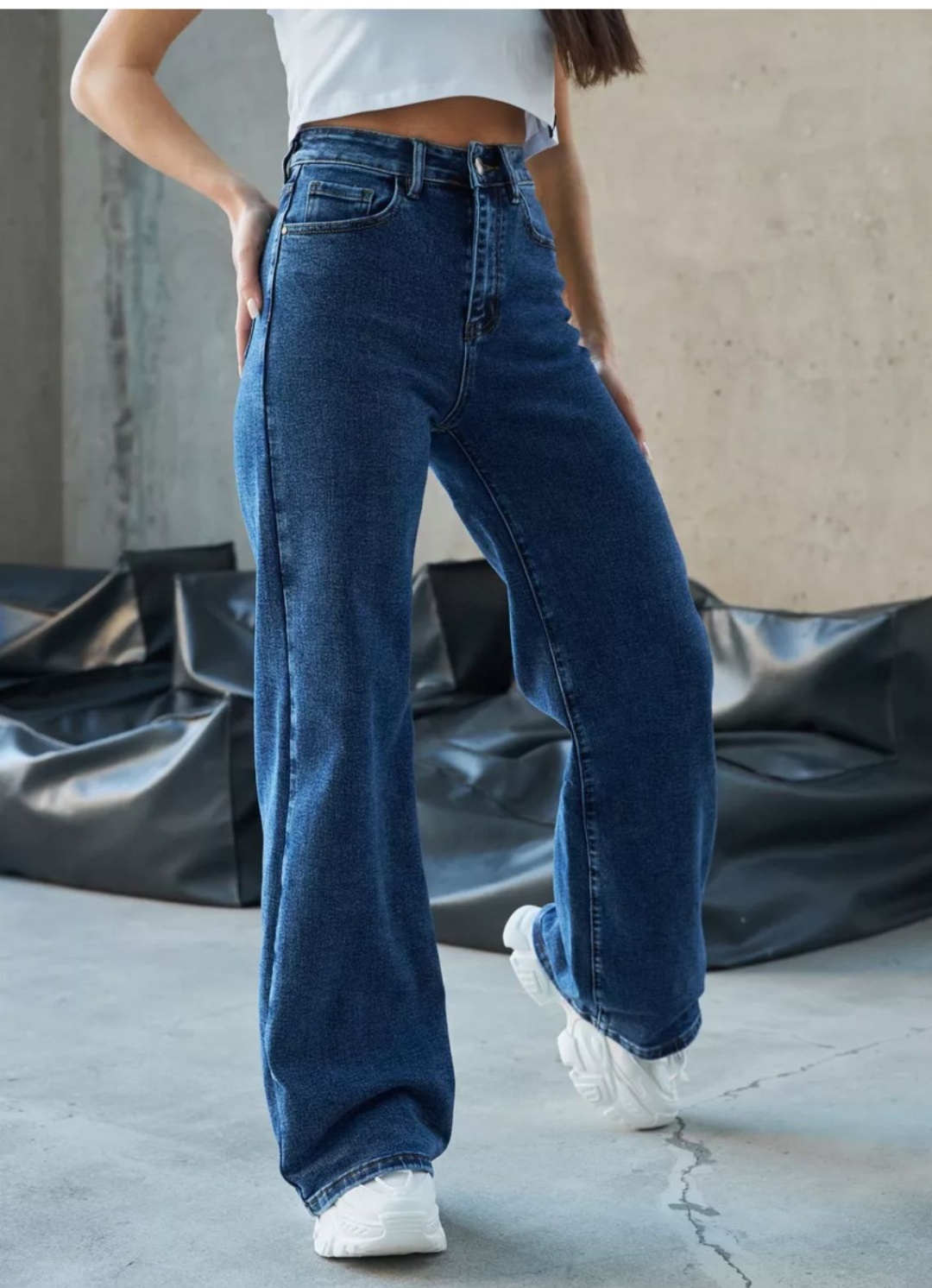 Джинсы широкие и расклешенные Colorado Jeans синий