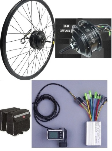 Эл. набор. Мотор-колесо 24/36/48 V 250w (max 350w) .LCD 124DX. Обод 20", 24" 26, 27.5", 28". Без аккум. 26 мм