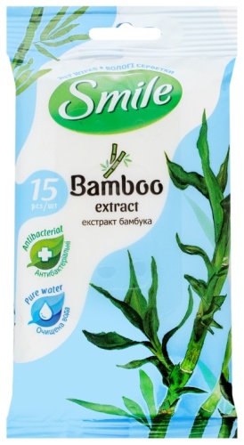 Влажные салфетки Smile С экстрактом бамбука 15 шт