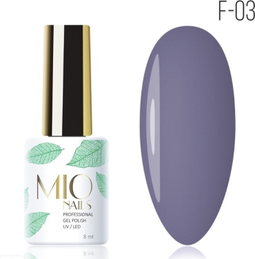 Mio Nails гель-лак Gel polish F-03 Фиолетовые, лиловые, сиреневые глянцевое 8 мл