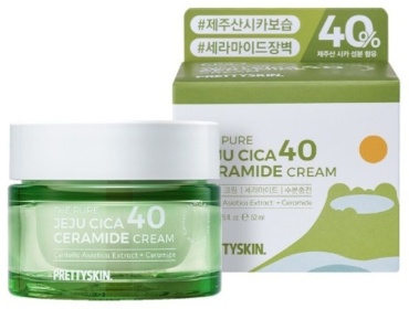 Pretty Skin крем The Pure Jeju Cica 40% Ceramide для лица, для зоны декольте 52 мл