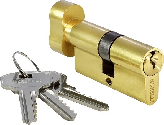 Цилиндровый механизм MORELLI 60CK PG, латунь 60х60 мм