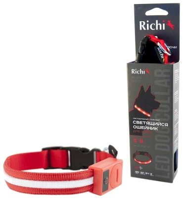Richi ошейник для прогулки S красный