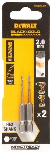 DeWALT по металлу DT20600-QZ 2 мм, 2 шт.