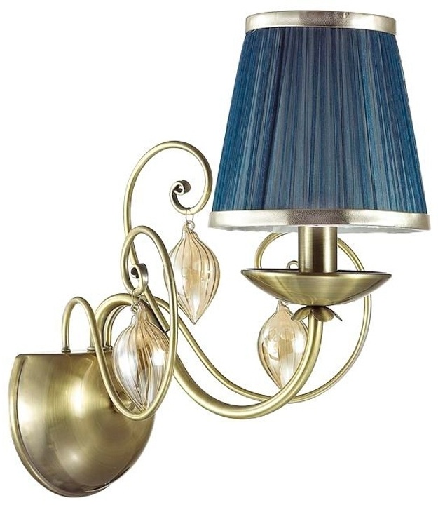 Бра настенный Odeon Light Е14, синий, бронза