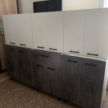 Кухонный гарнитур AAA , 200x83х50 см, ЛДСП, белый, бежевый