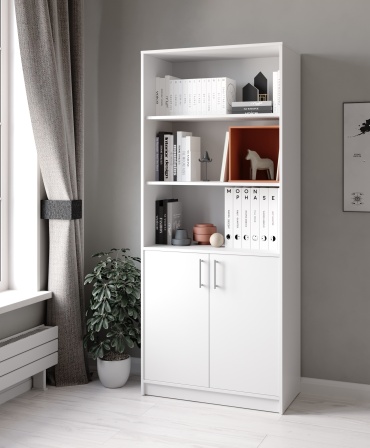 Стеллаж напольный Мебель Азии, 80x40x190 см, белый