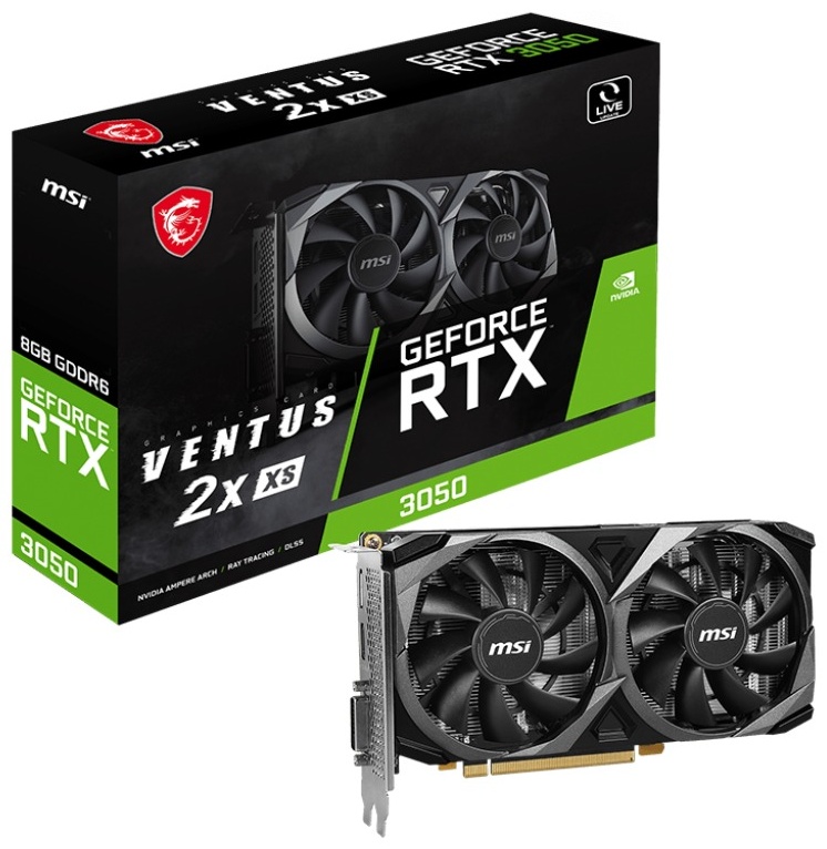 Видеокарта MSI RTX 3050 Ventus 2X XS 8G 8 Гб