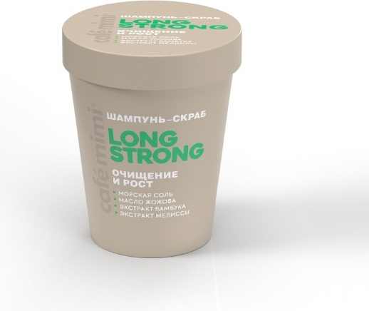 Cafe Mimi Long Strong Очищение и Рост скраб-шампунь для кожи головы 310 мл