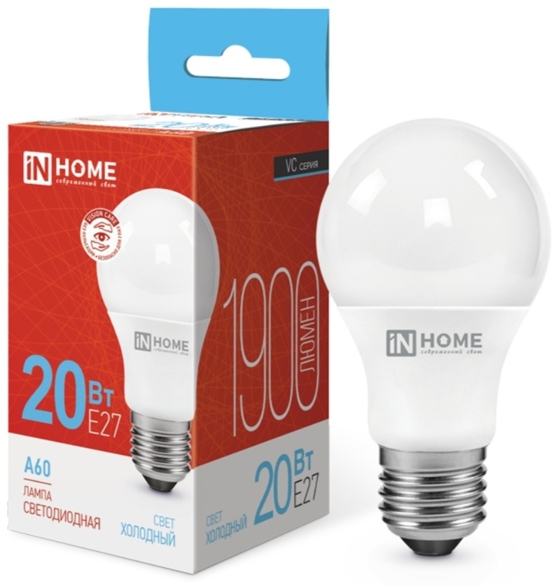 InHome 20W E27, светодиодная, холодный белый