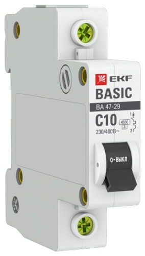 EKF автоматический выключатель 1P 10 A, 10 кА, 220/380 В