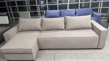 Угловой диван Loft, 300х155 см, обивка рогожка, бежевый