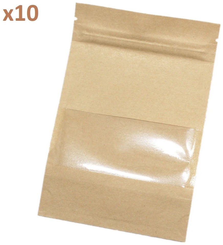 Пакет с замком zip-lock НЕО-ПАК DP10 крафт-бумага 20 см 10 шт