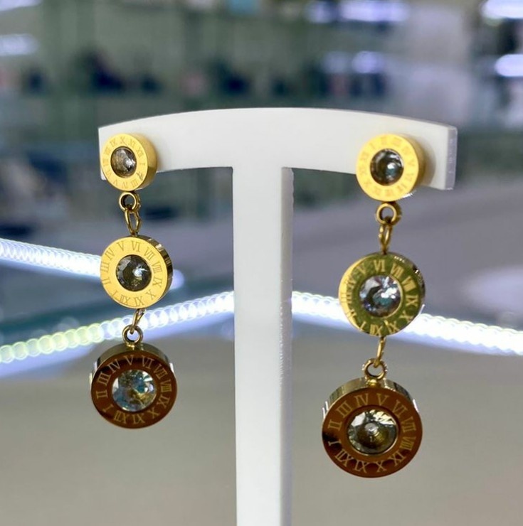 Серьги IDEAL GOLD N бижутерный сплав, фианит