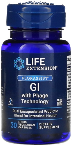 Life Extension пробиотик FLORASSIST GI with Phage Technology 30 капсул