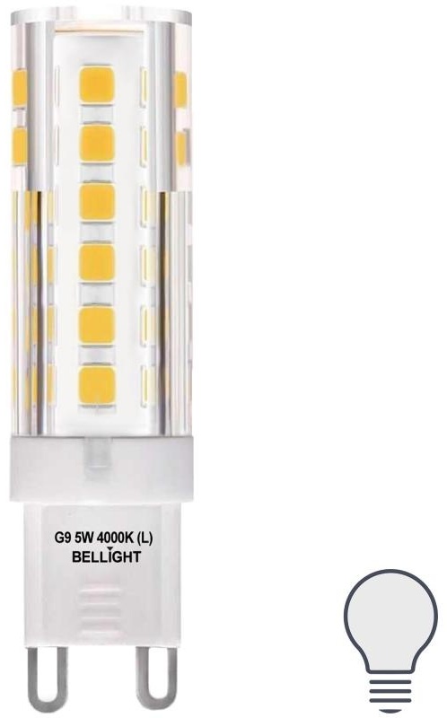 BELLIGHT 5W G9, светодиодная, нейтральный белый