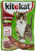 Kitekat кусочки в желе говядина 85 г 1 шт