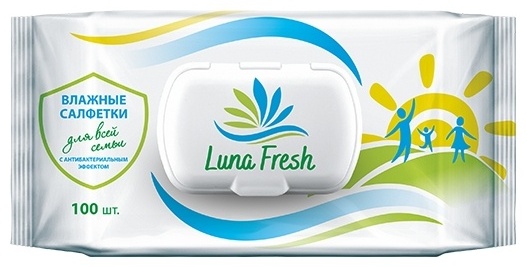 Влажные салфетки Luna Fresh Антибактериальные 100 шт