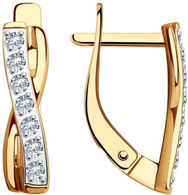 Серьги SOKOLOV EAR-SO-585-785971 вес 1.79 г золото, фианит