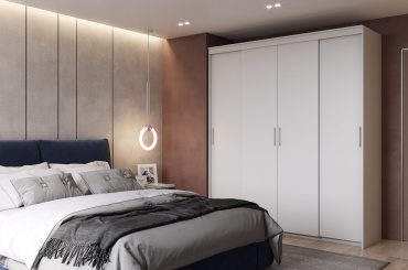 Шкаф-купе STWORKI Тебар-4-200-230 Белый без зеркал, 200x230х60 см, белый