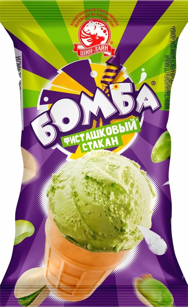 Мороженое Шин-Лайн Бомба фисташковый стакан сливочное 90 г