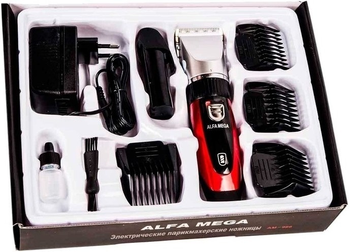 Alfa Mega машинка для стрижки 986 черный, красный