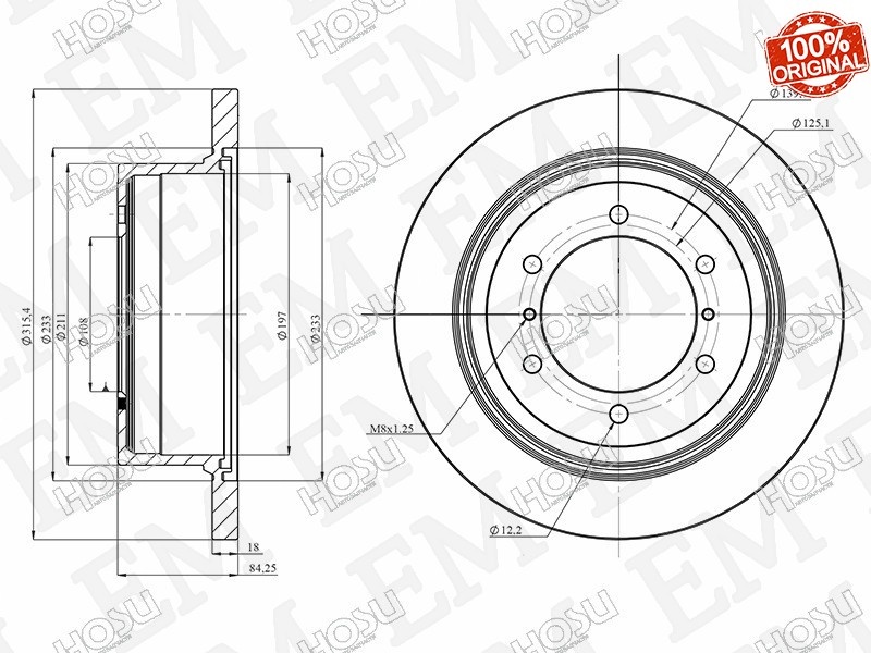 Диски HOSU задние HSDB0160