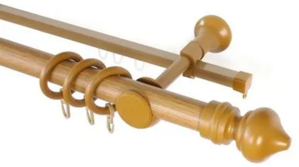 Карниз DELFA круглый двухрядный бежевый 240 см