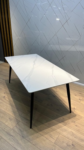 Обеденный стол Ideal TSEYU Бест, 140х80x75 см, МДФ, керамика, черный, белый