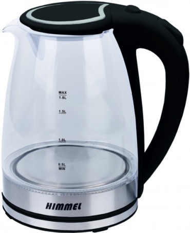 Электрочайник Himmel KB-1018 черный, прозрачный