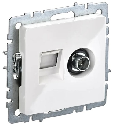 Компьютерная розетка (RJ45) IEK BRITE, белый