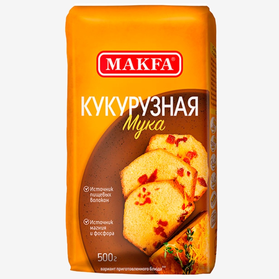 Мука MAKFA кукурузная сорт высший 0.5 кг
